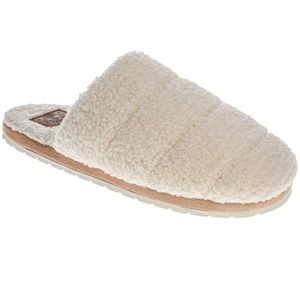 Ladies dockers Quilted Micro-Sherpa Scruff Slip-On Ivory-white M6462-0062